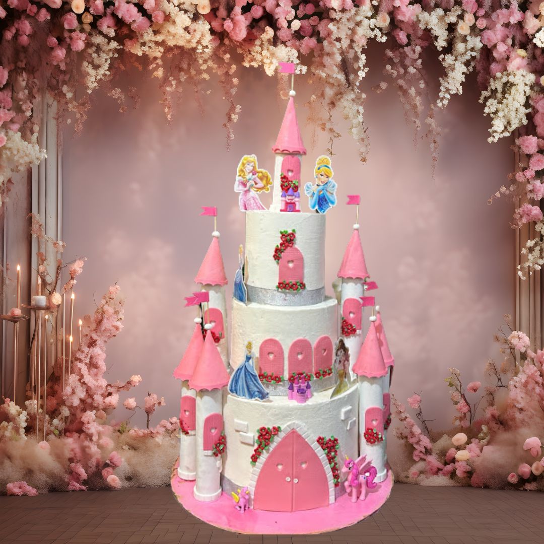 Princess Castle Strawberry Celebration Cake | Doon Memories