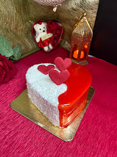Romantic Heart Theme Red Velvet Cake | Doon Memories