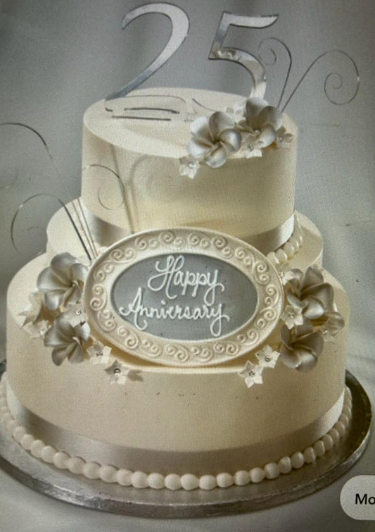 2 Tier 25th  Anniversary Cake