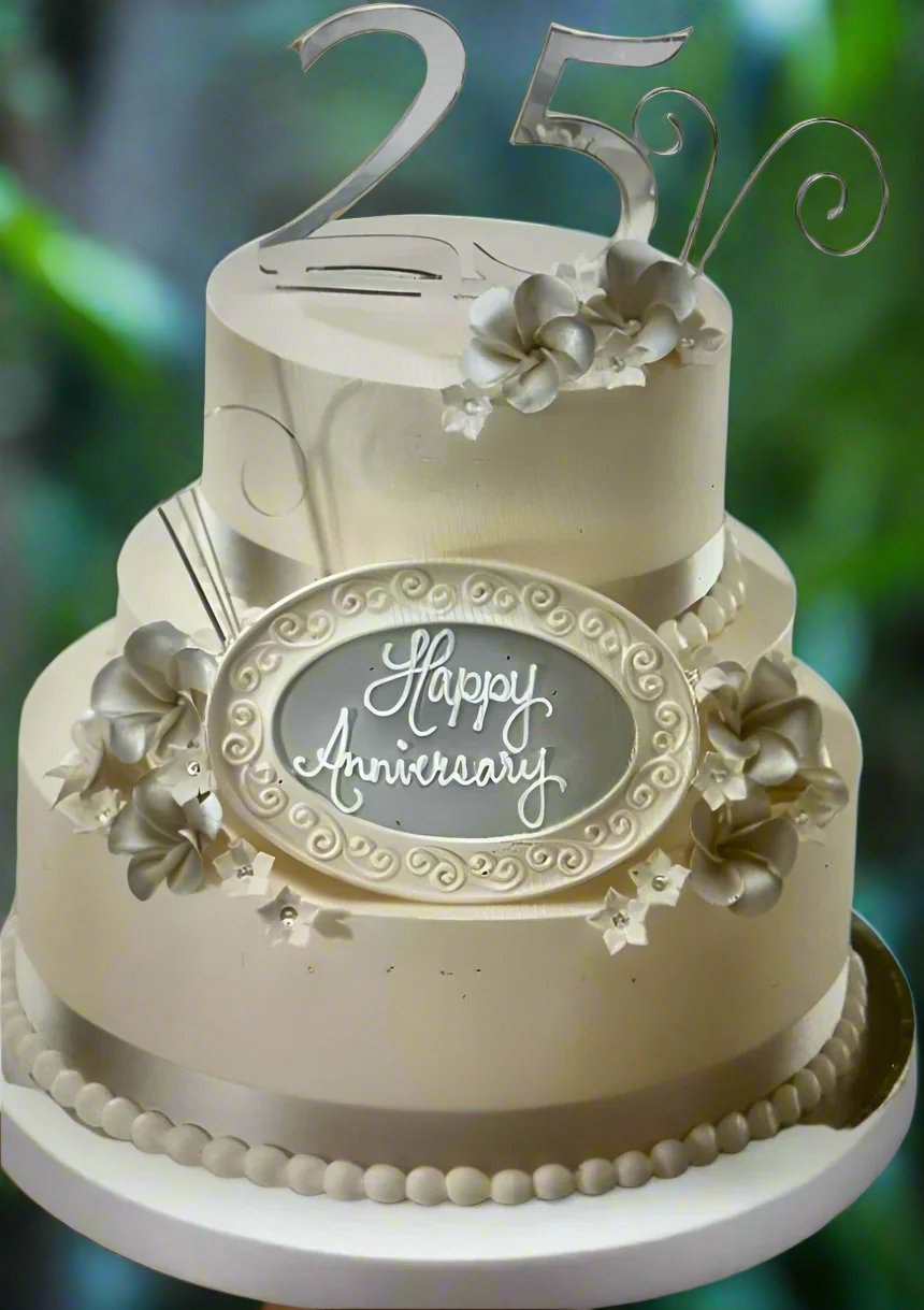 2 Tier 25th Anniversary Cake | Doon Memories