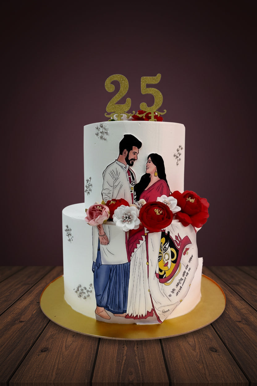 25 Years Bengali Anniversary Cake | Doon Memories