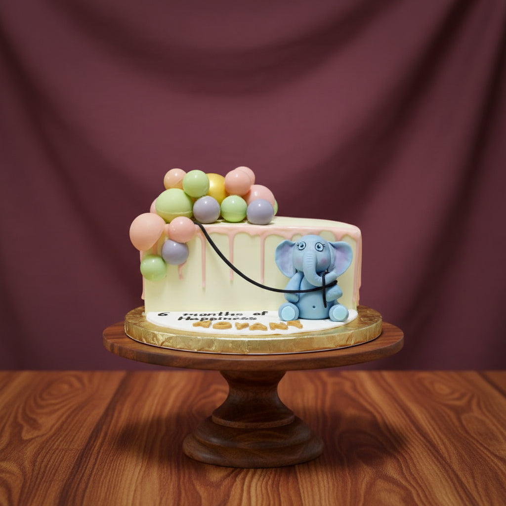Half Birthday Cake with Elephant | Doon Memories