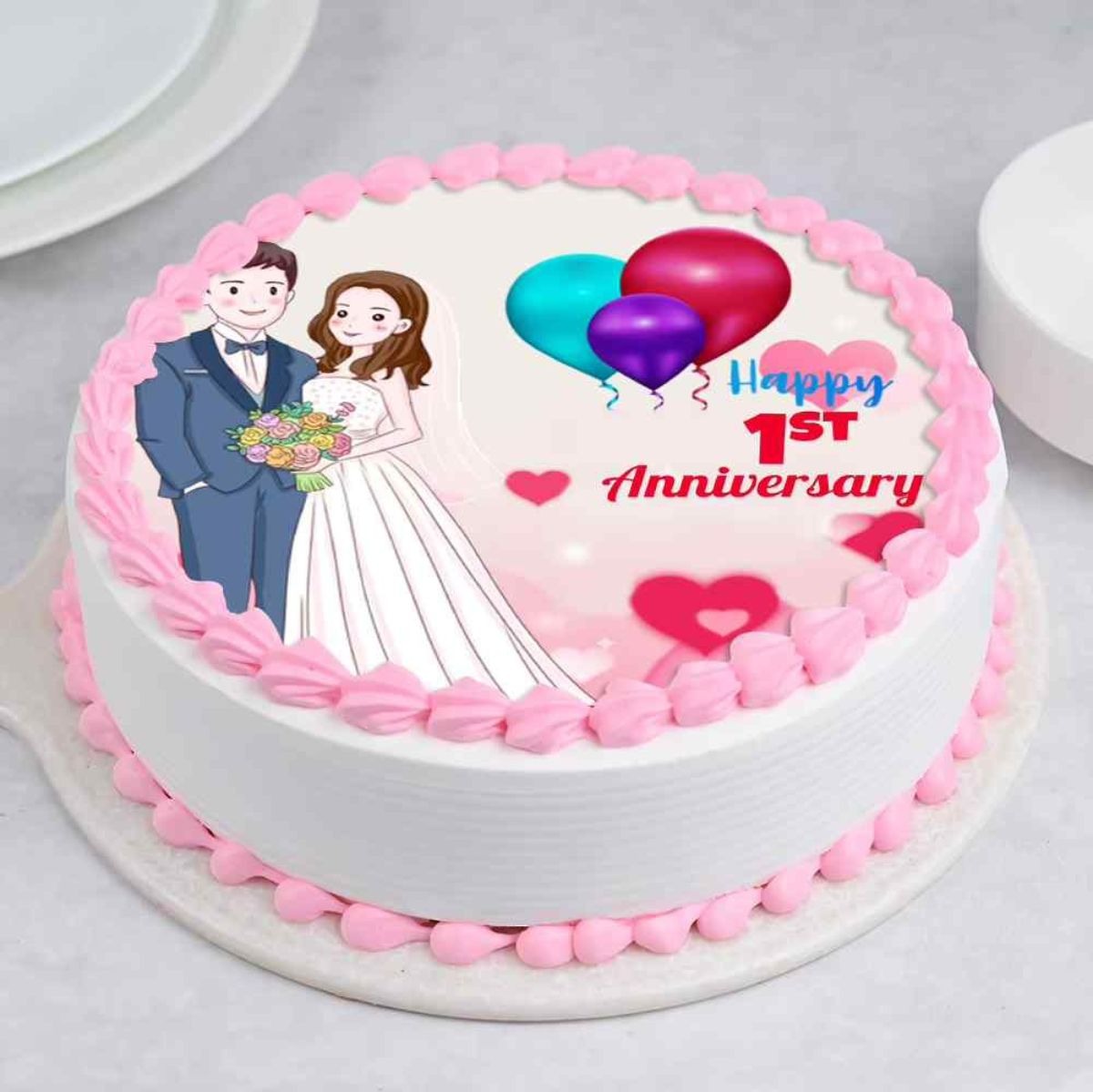 First Anniversary Photo Cake | Doon Memories