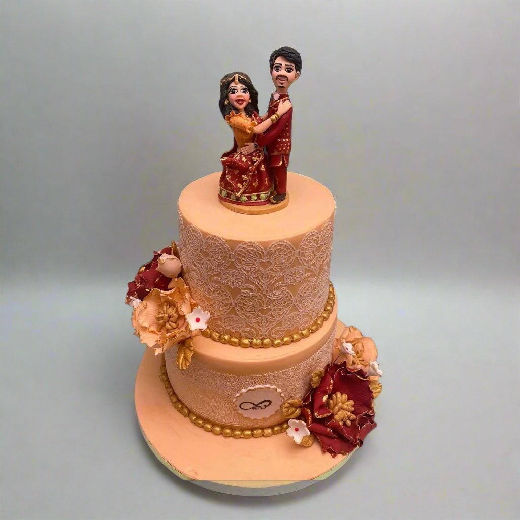 2-Tier Bride and Groom Wedding Cake | Doon Memories