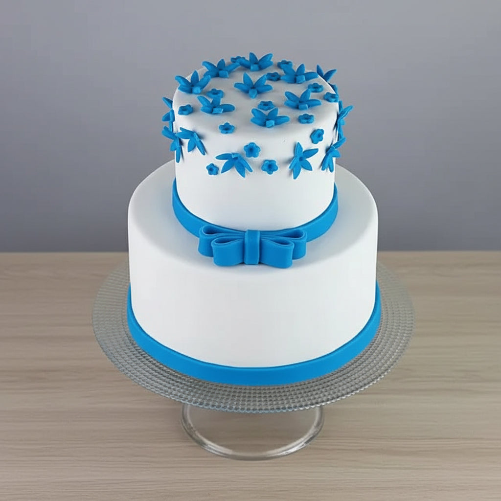Blue Bow 2 Tier Truffle Cake | Doon Memories