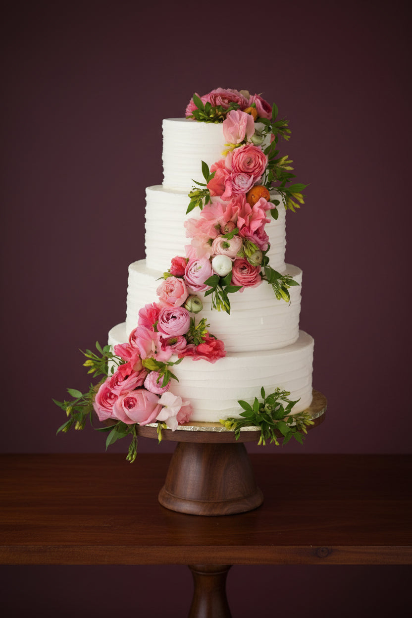 Wedding Cake Spiral Flowers | Doon Memories