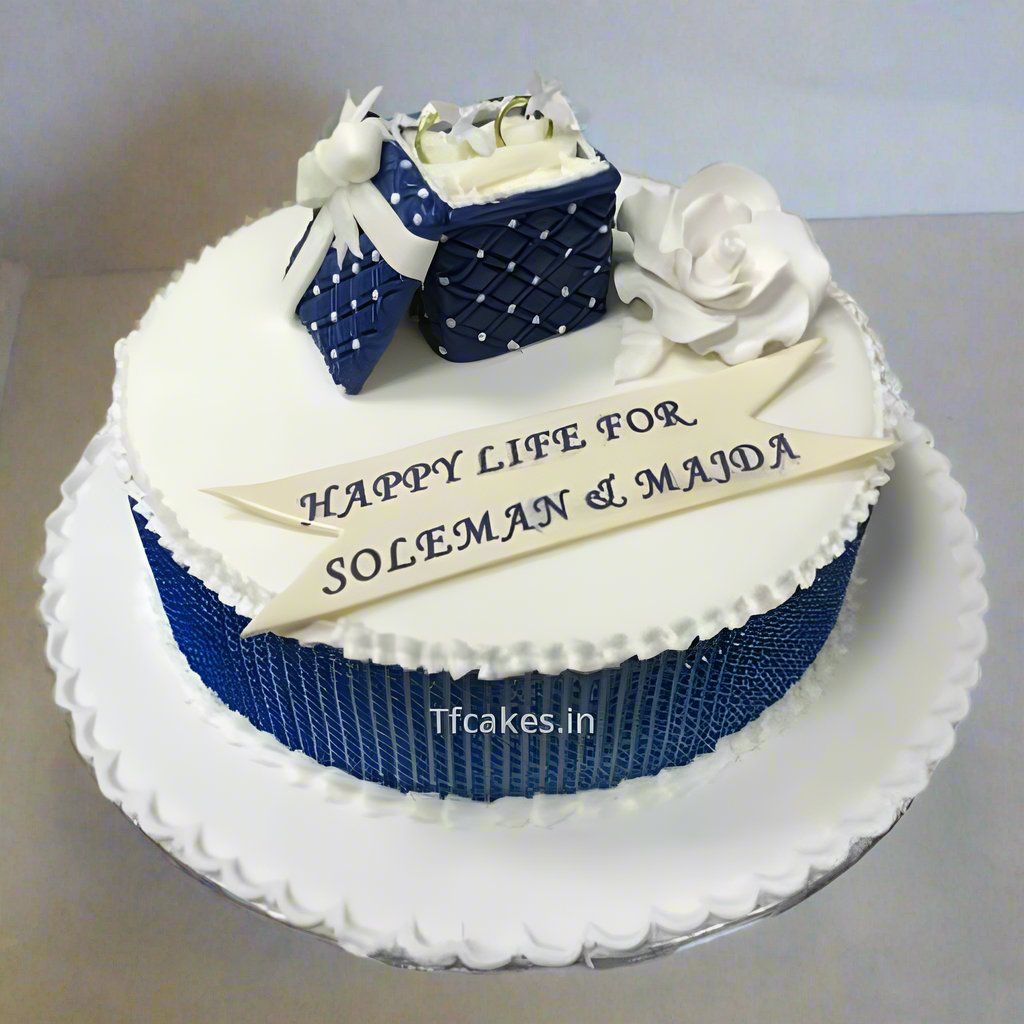 Blue Engagement Cake | Doon Memories