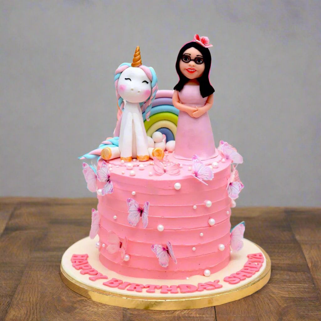 Girl With Unicorn Cake