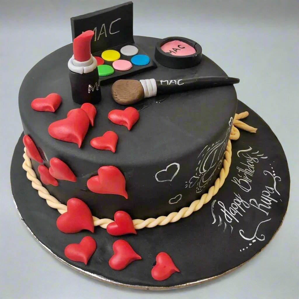 Makeup With Heart Cake