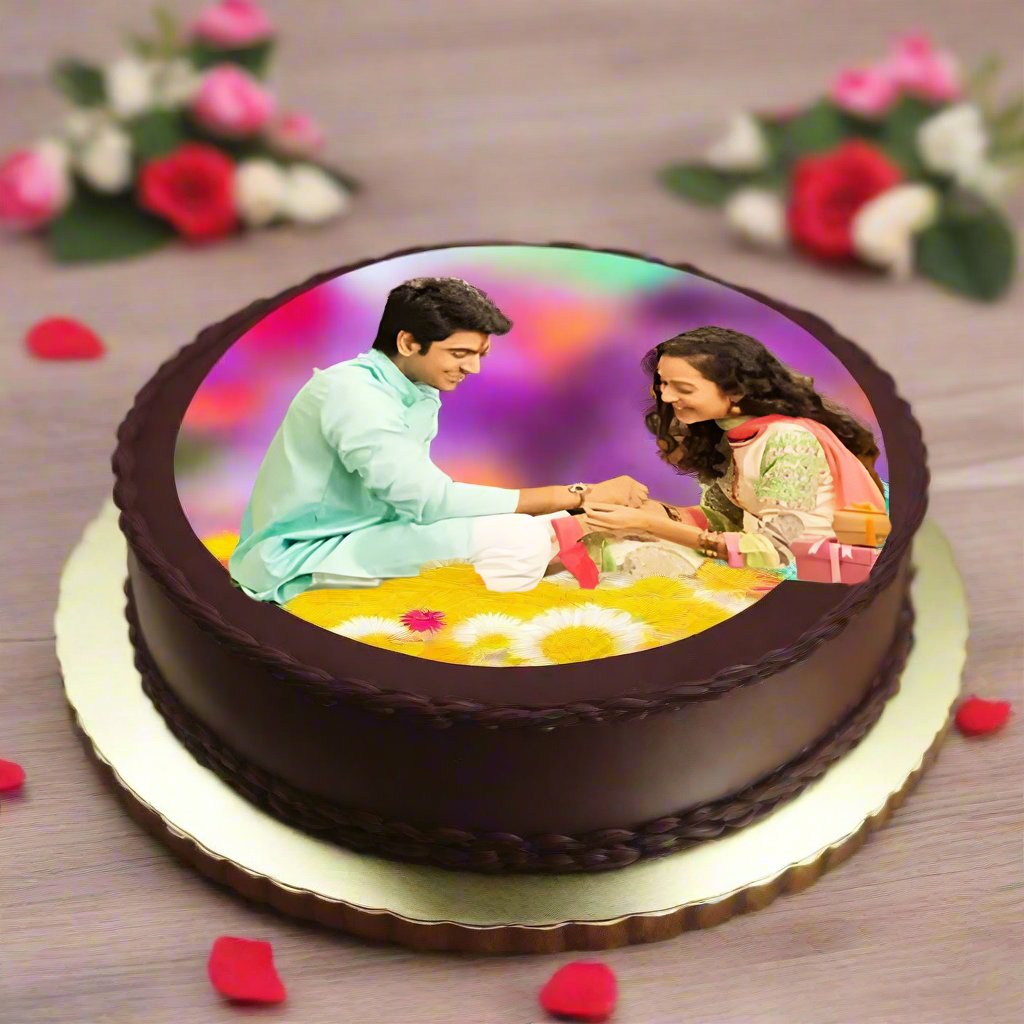 Raksha Bandhan Pineapple Photo Cake