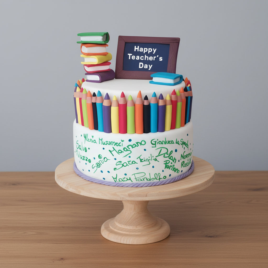 Teacher's Day Fondant Cake | Doon Memories