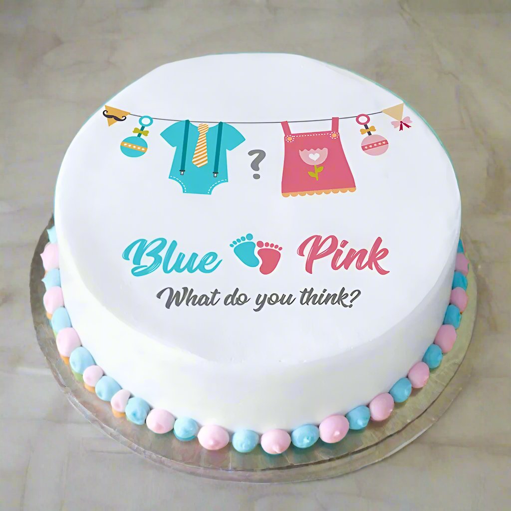 Girl or Boy Baby Shower Poster Cake