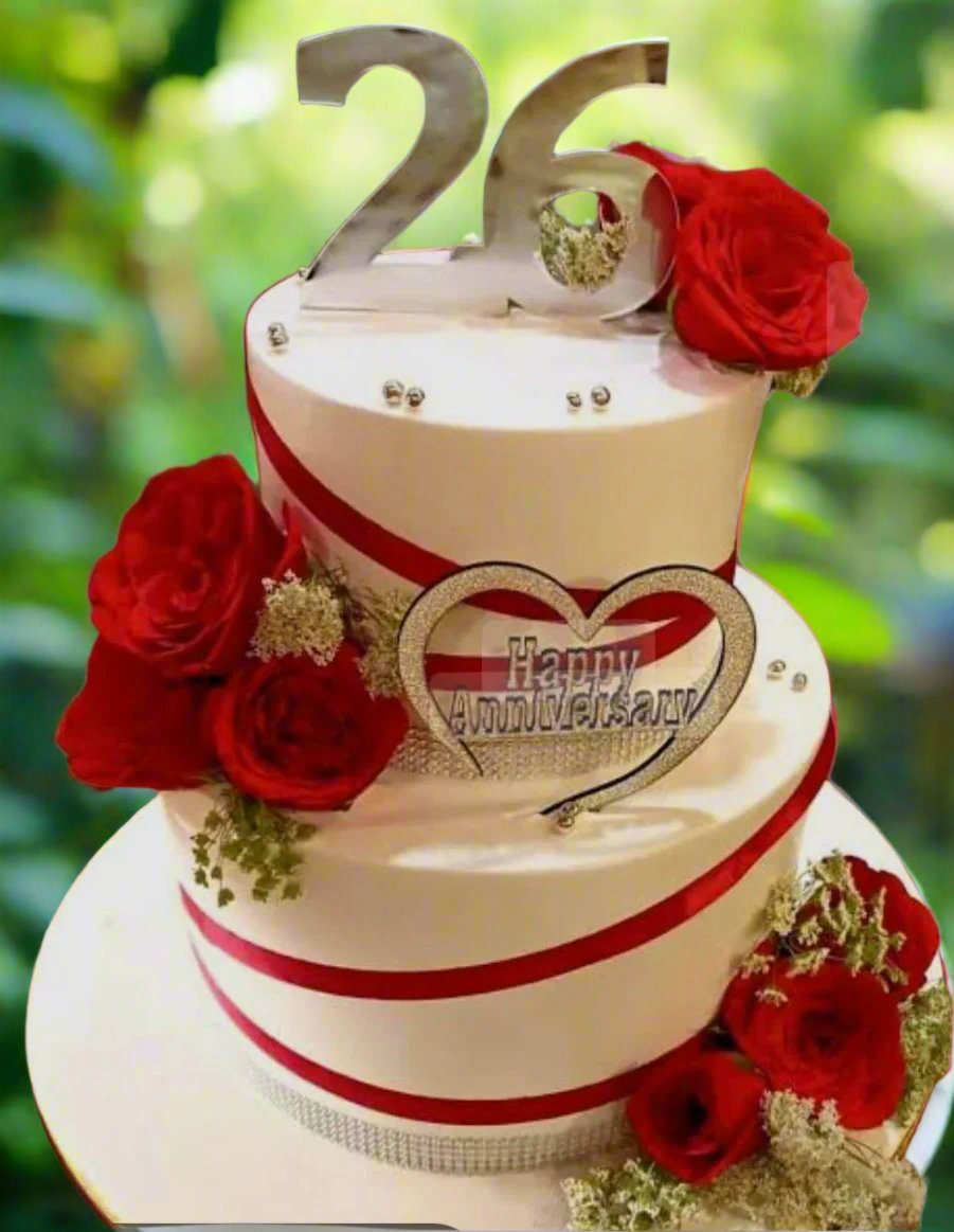 Romantic Red Roses Anniversary Cake | Doon Memories