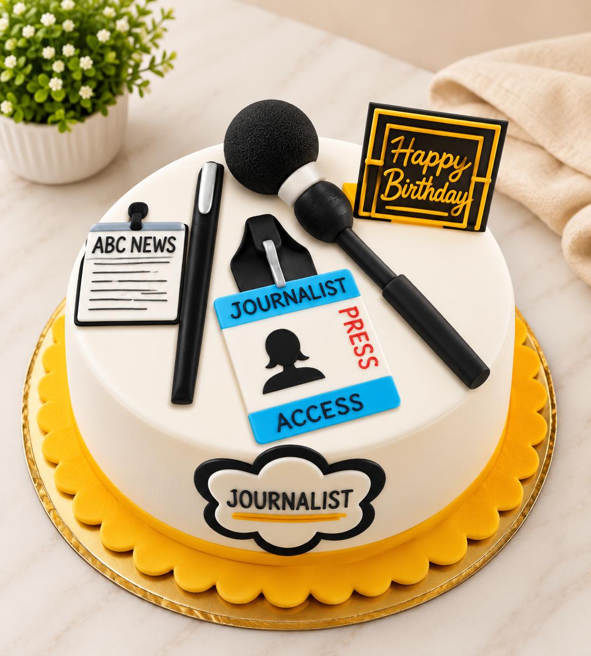 Journalist Customized Theme Cake
