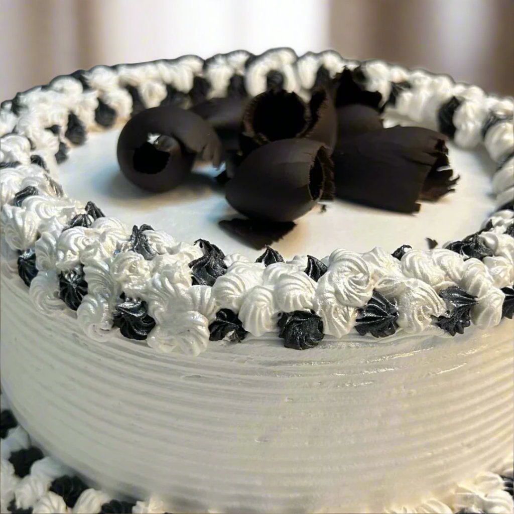 Classic Black Forest White & Brown Chocolate Whipped Cream Cake | Doon Memories