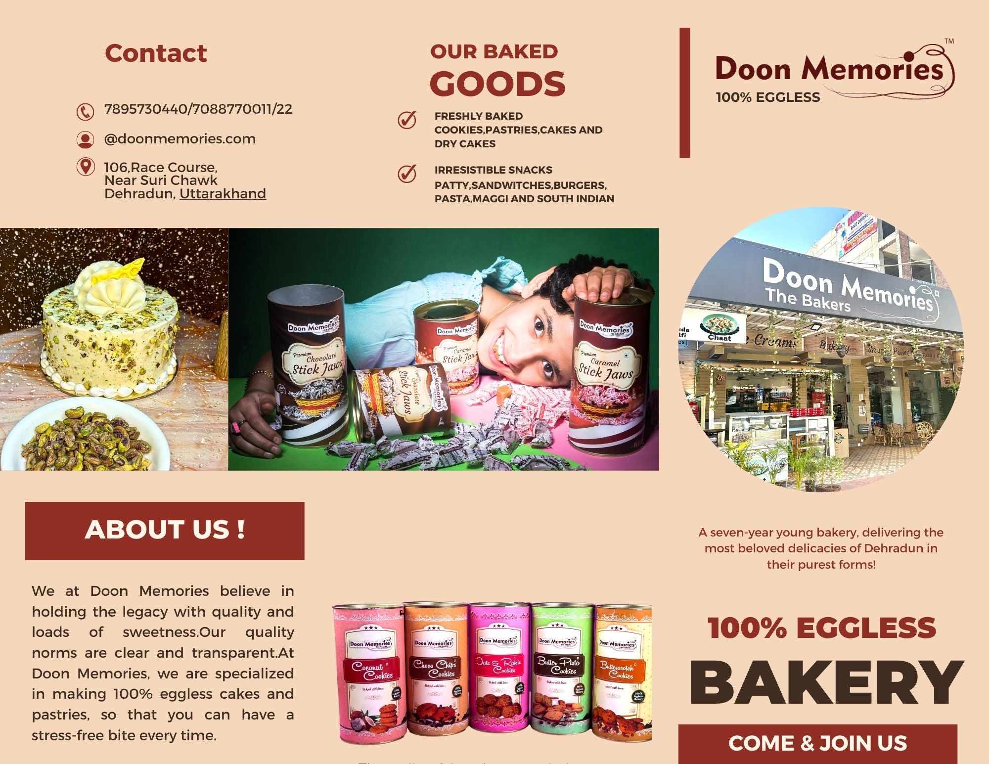 Best Bakery Cake Shop In Dehradun (100% Eggless)
– Doon Memories The Baker