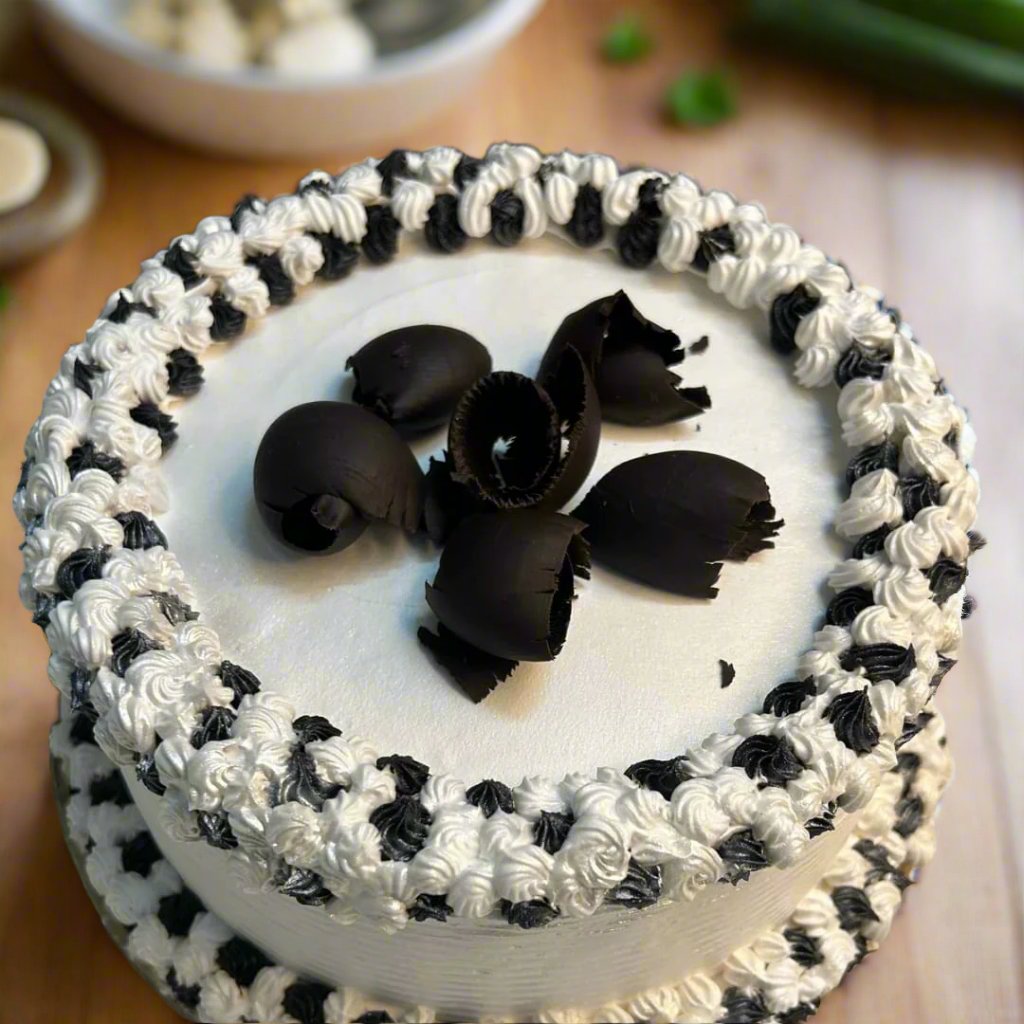 Classic Black Forest White & Brown Chocolate Whipped Cream Cake | Doon Memories