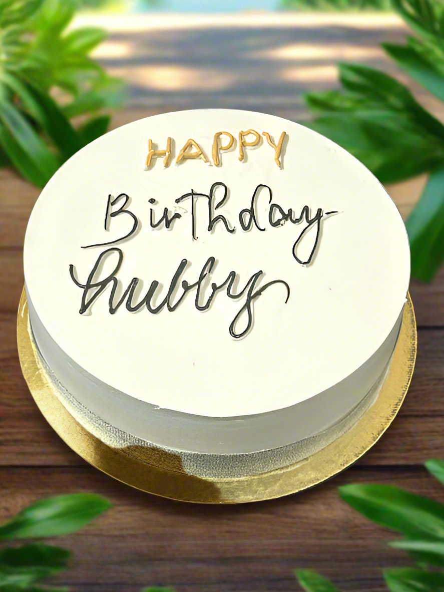 Minimalist White Vanilla Birthday Cake | Doon Memories