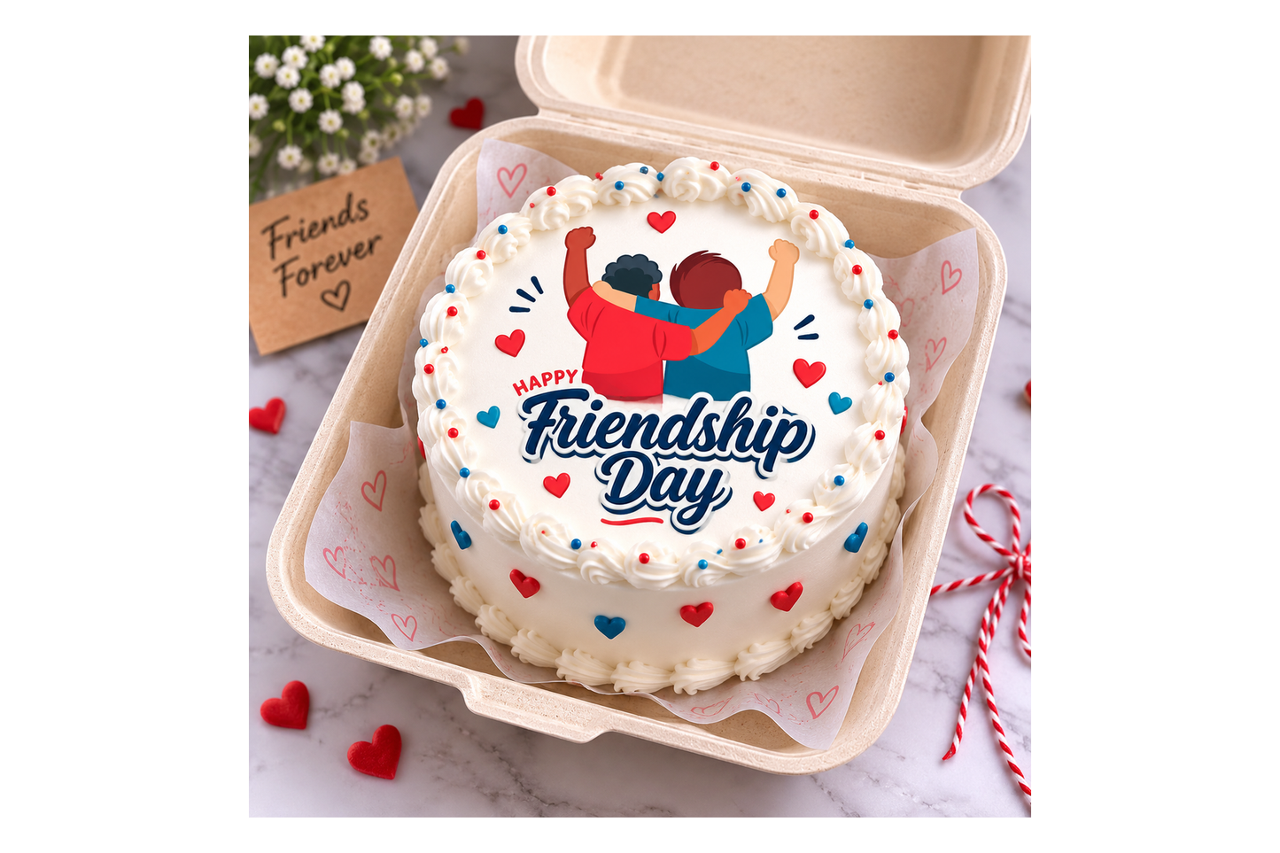 Happy Friendship Day Pineapple Bento Photo Cake