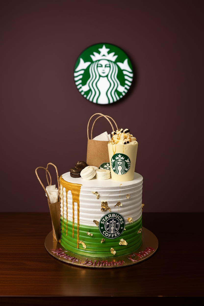 Premium Coffee Shop Theme Cake