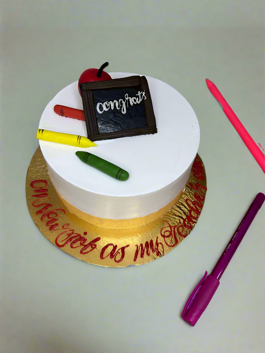 Teacher's Day Special White Cream Cake | Doon Memories