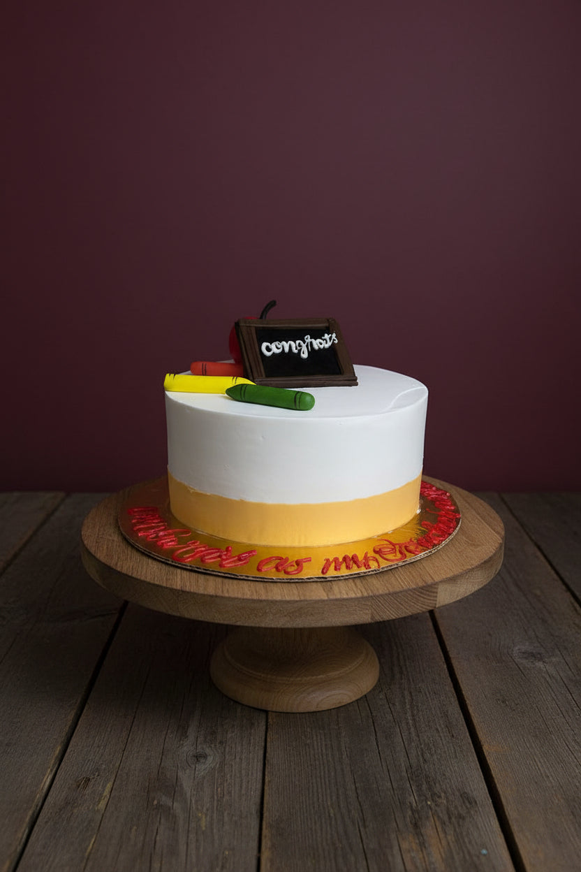 Teacher's Day Special White Cream Cake | Doon Memories