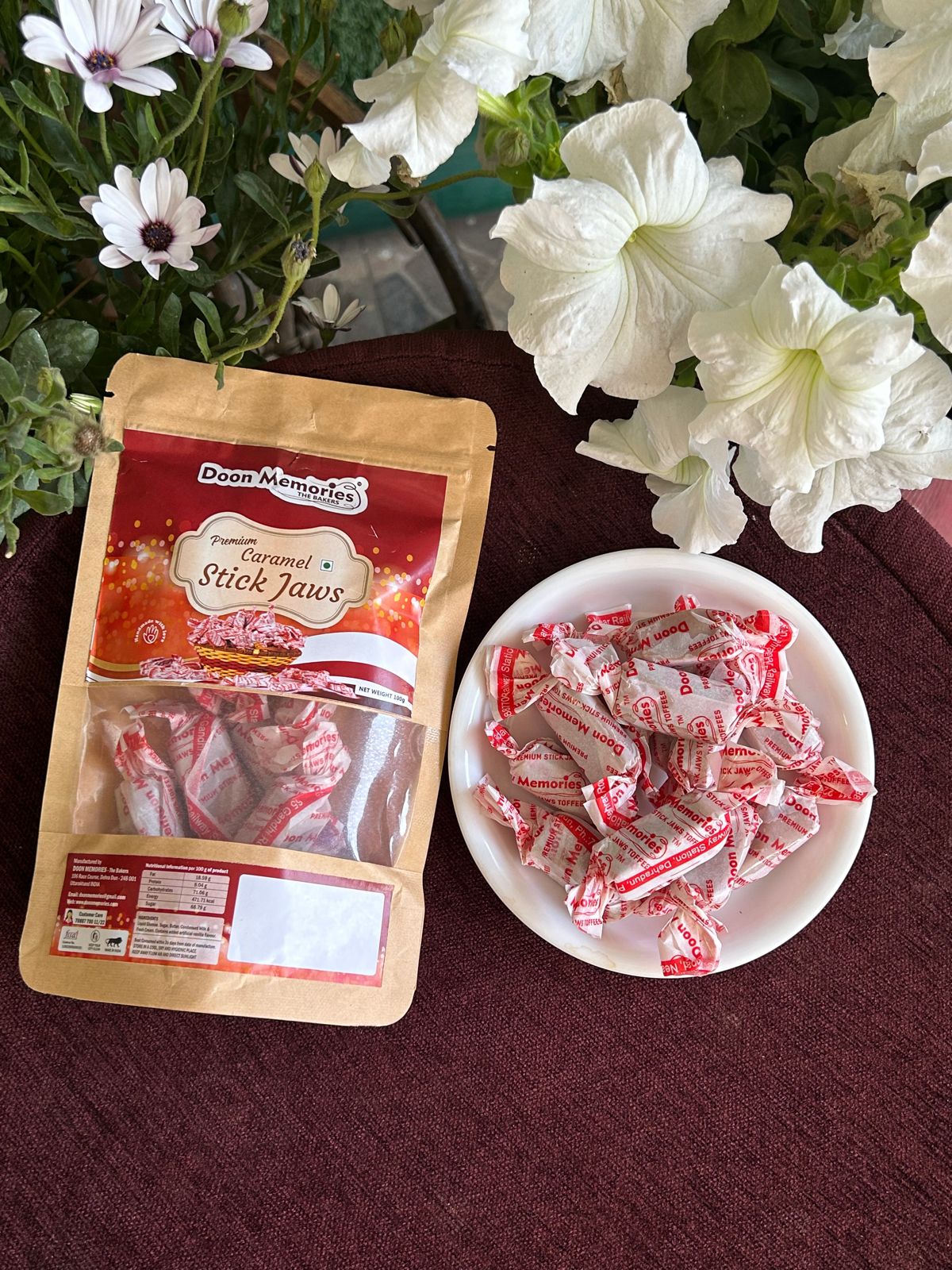 Caramel Stick Jaws Toffees - 100g | Doon Memories
