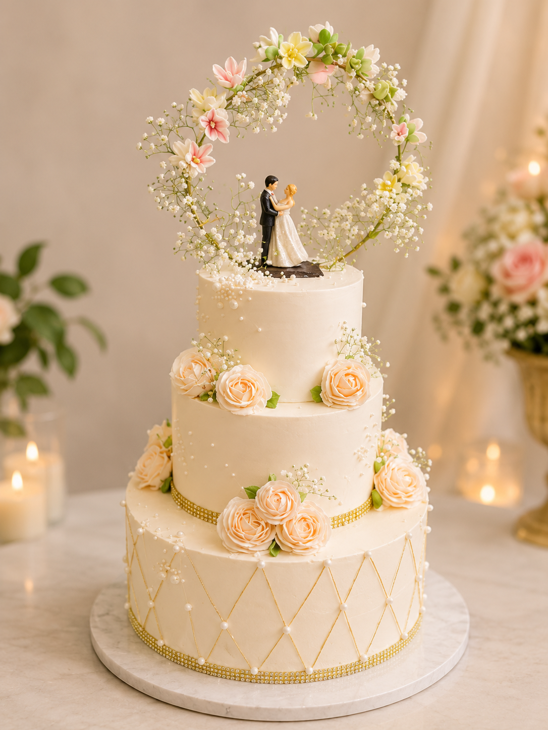 3 Tier Wedding Cakes
