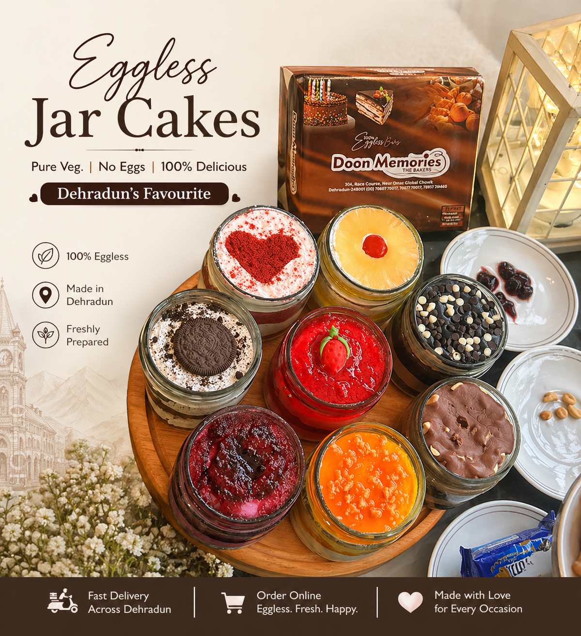 Eggless Cake Jars  Online Dehradun
