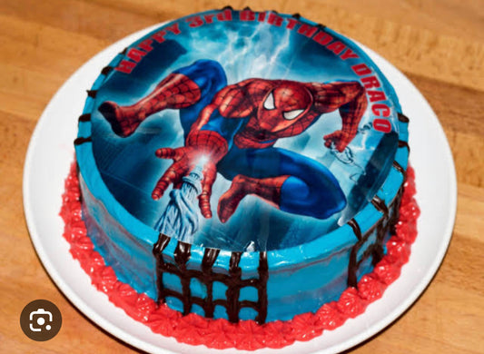 Round Shape Spider Man Cake for Kids