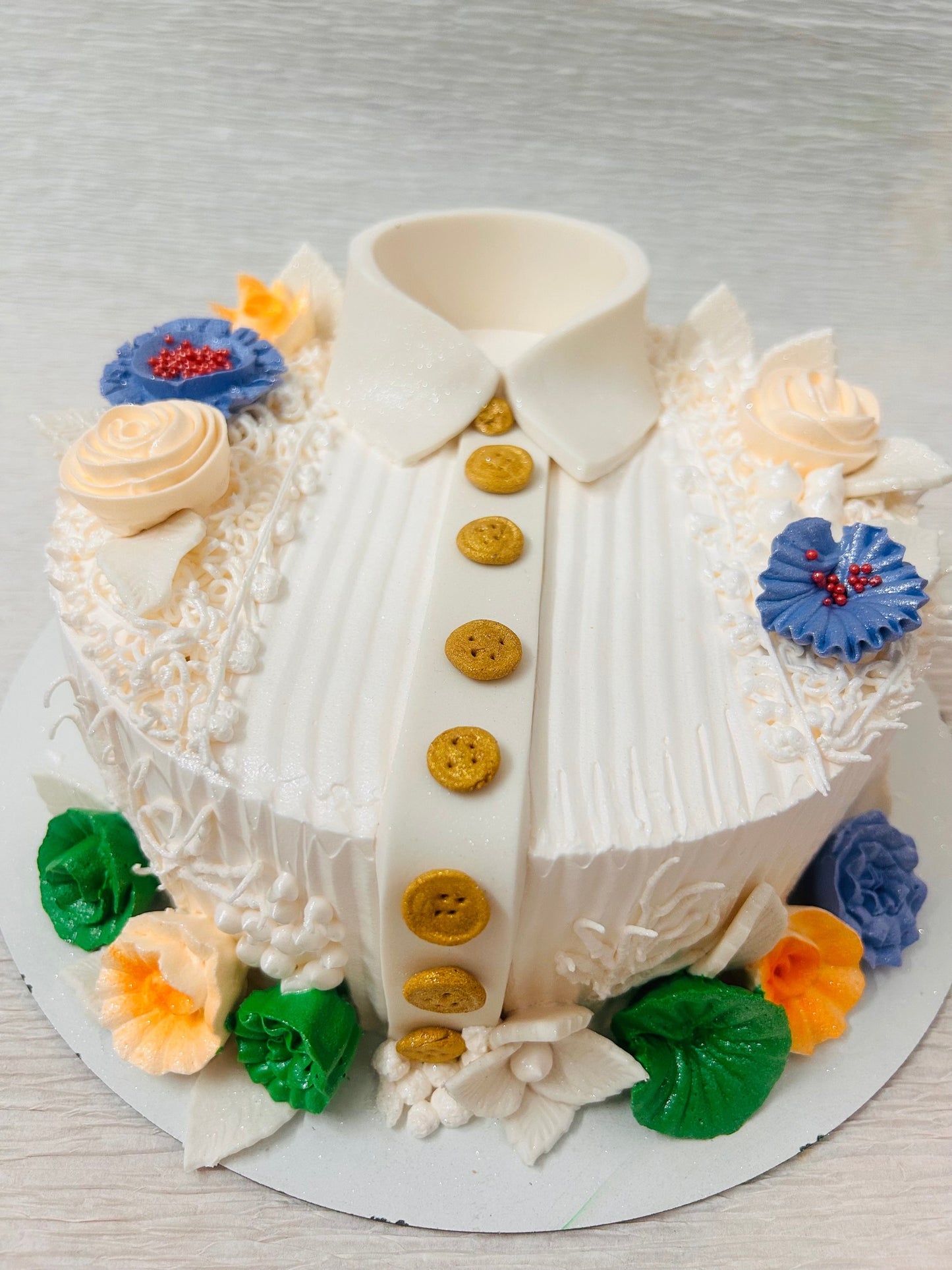 100% Eggless Gentleman’s Floral Shirt Cake | Doon Memories