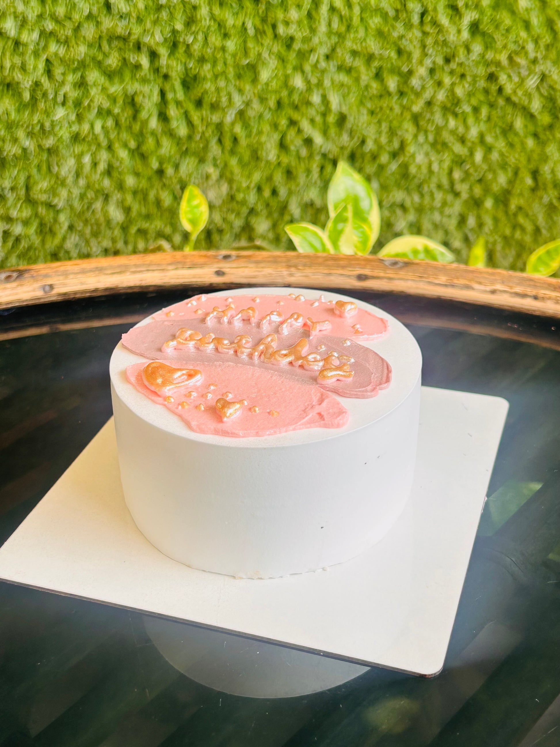 100% Eggless Pastel Blush Birthday Cake | Doon Memories