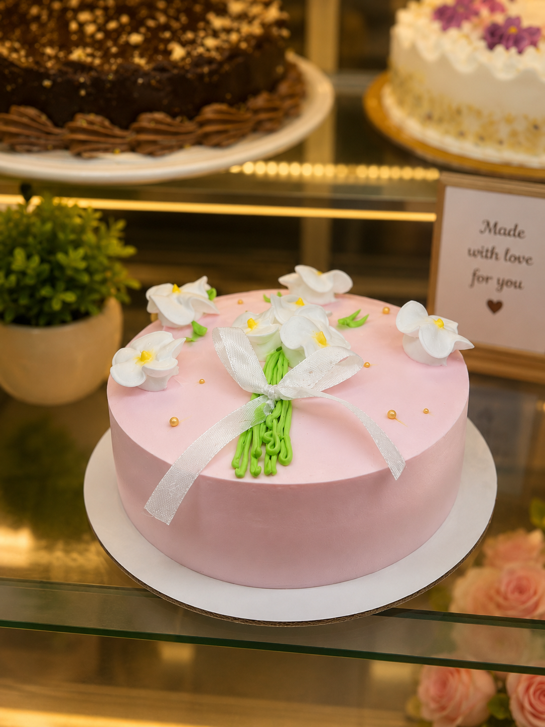 Blush Pink Floral Bouquet Cake