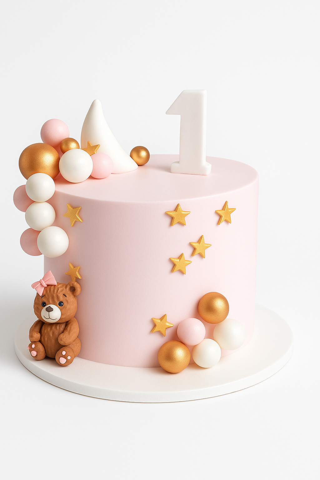 Teddy Theme First Birthday Cake