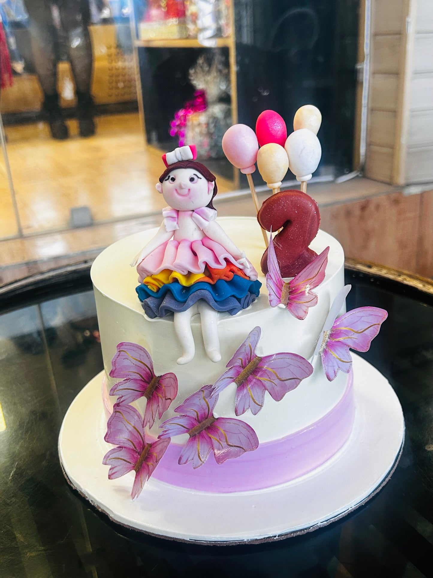 Rainbow Princess Butterfly Theme Cake
