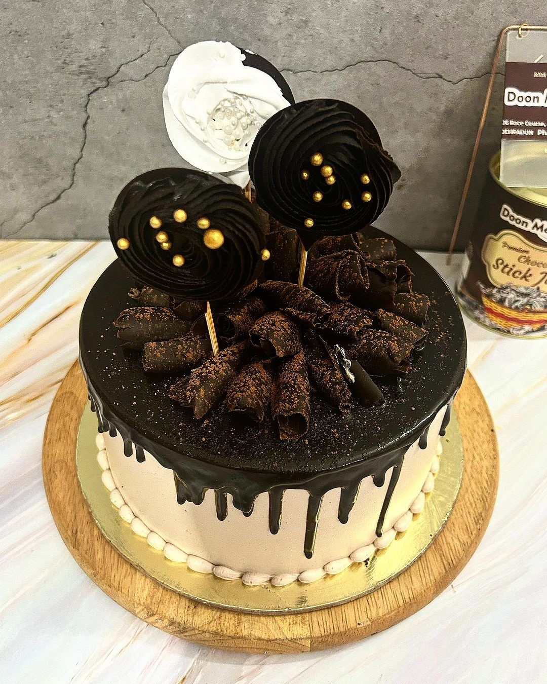 Chocolate Cream Cake with  popups