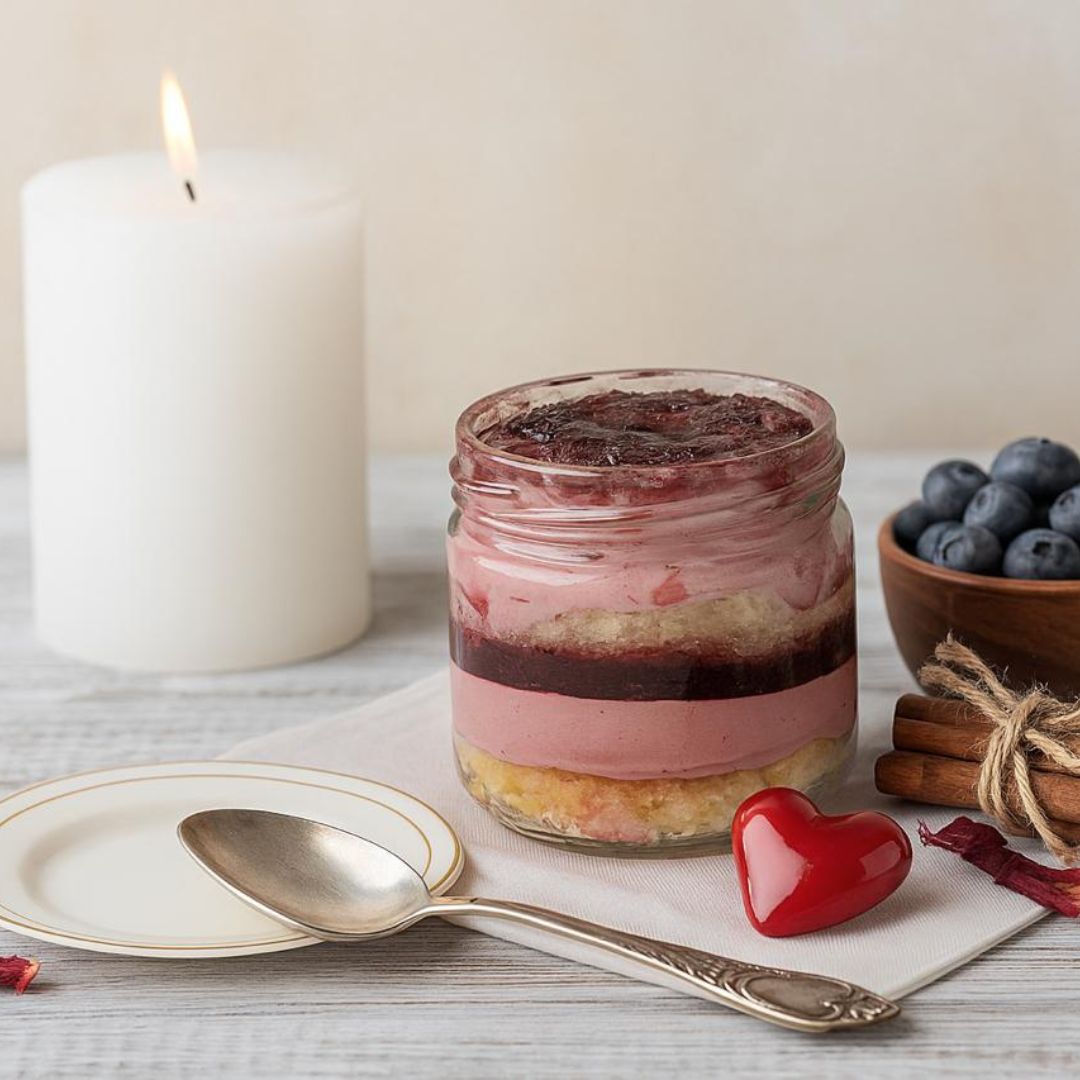 Blueberry Velvet Cake Jar