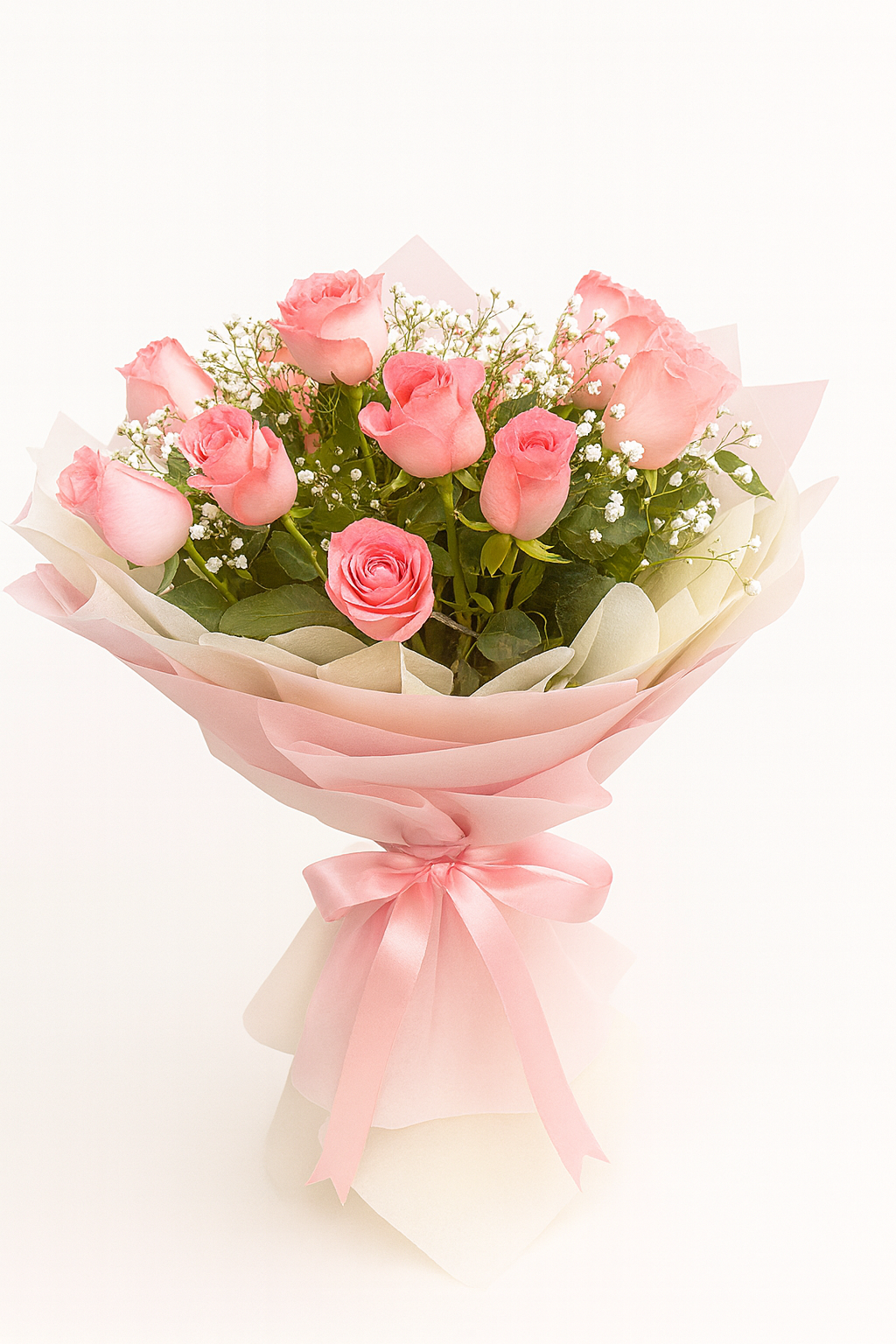 Graceful Pink Roses Bouquet