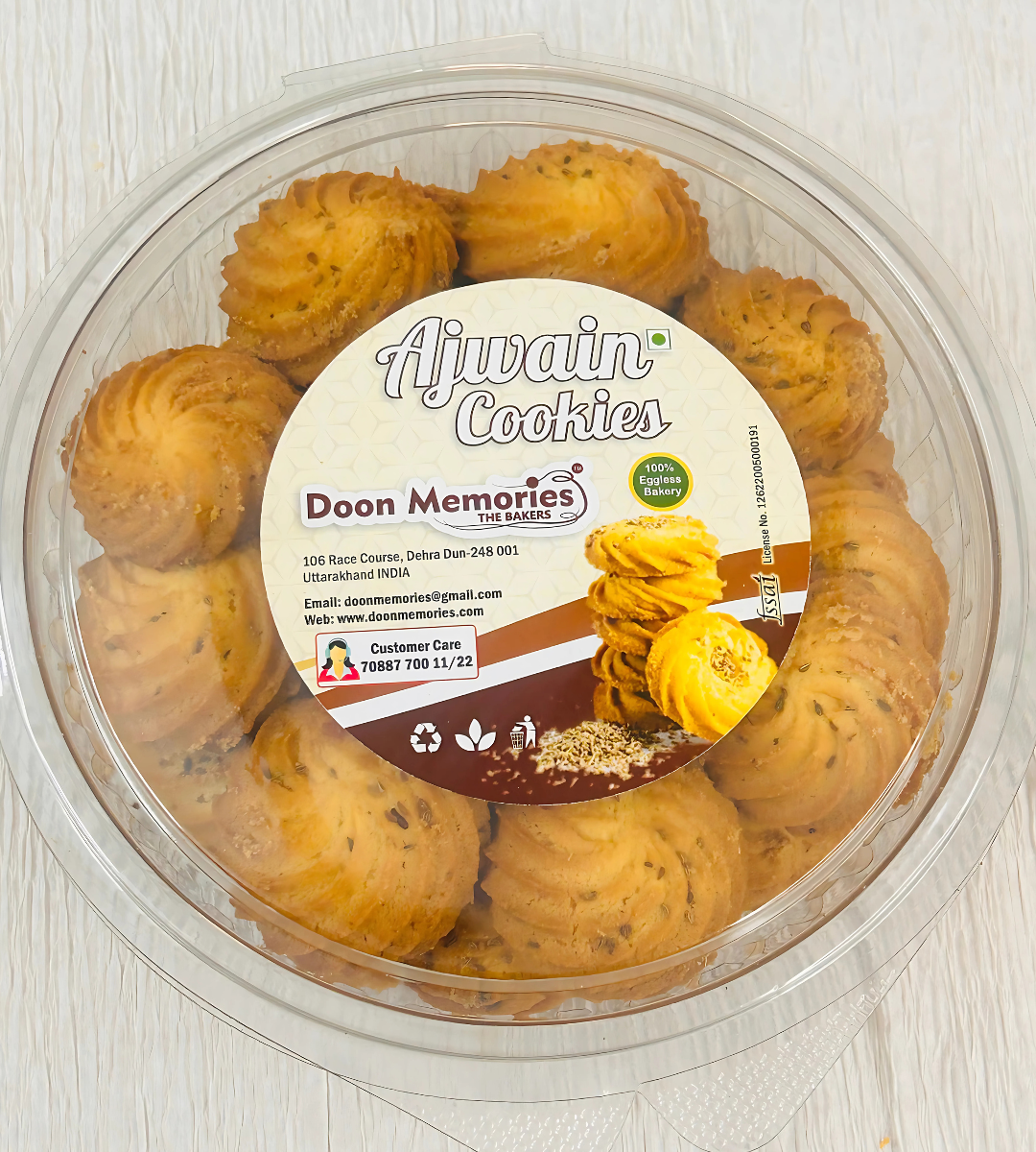 Premium Eggless Ajwain Cookies | Doon Memories