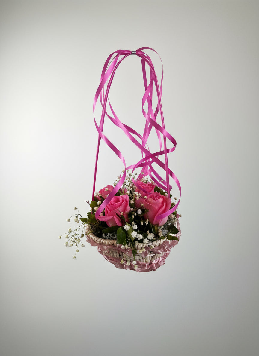 6 pink roses bouquet