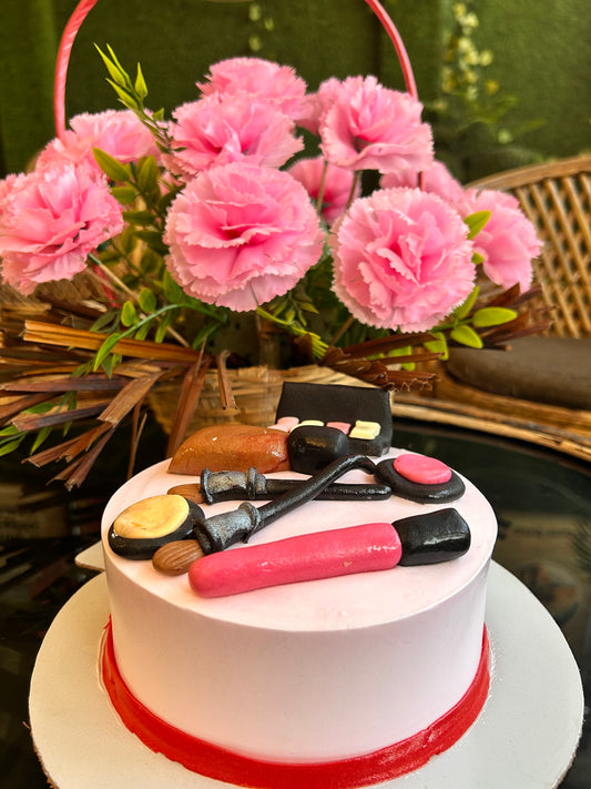 Glam Makeup Theme Cake