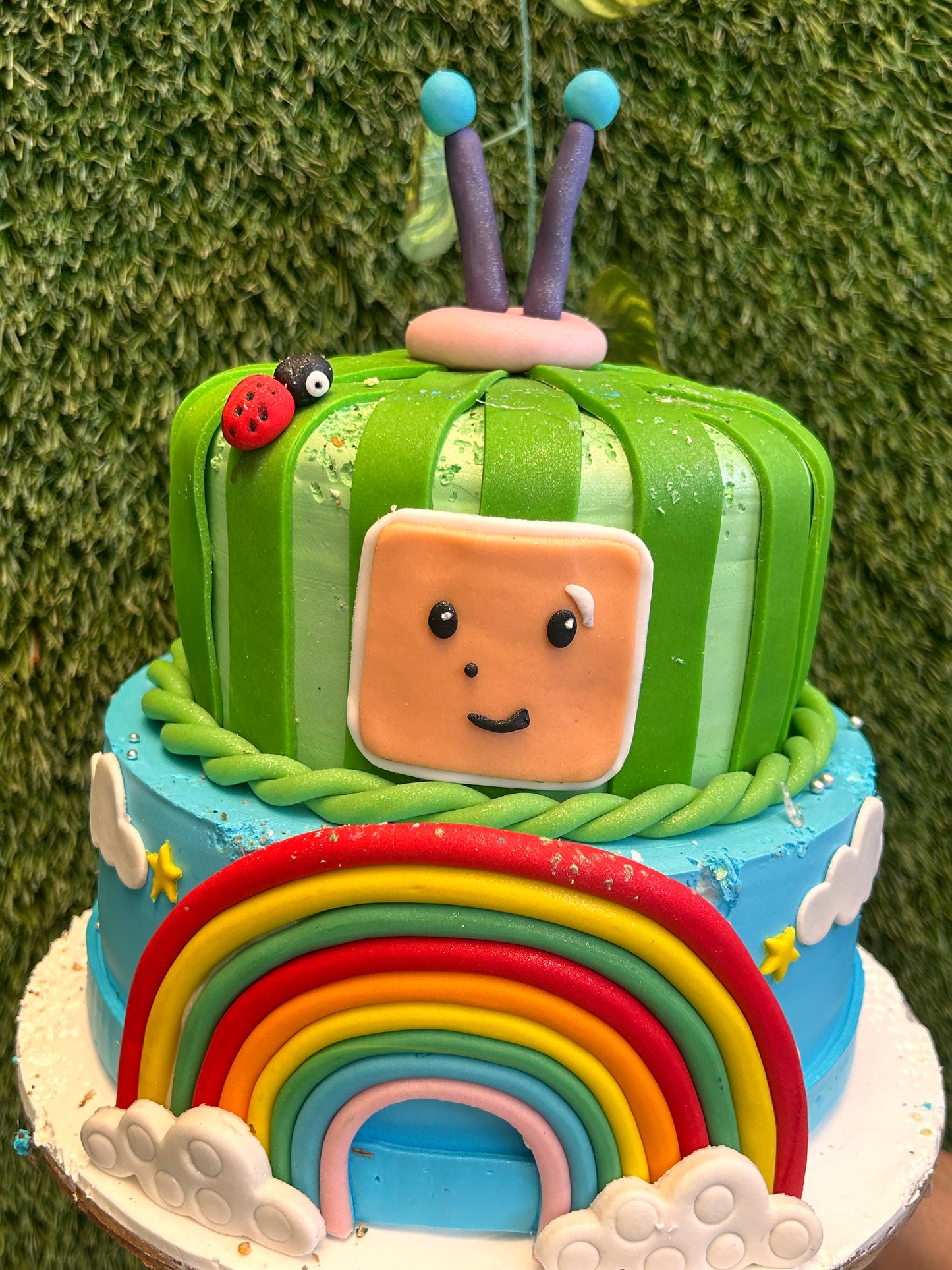 Rainbow Caterpillar Fun Cake