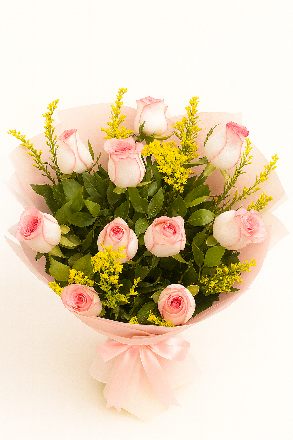 10 pink roses bouquet