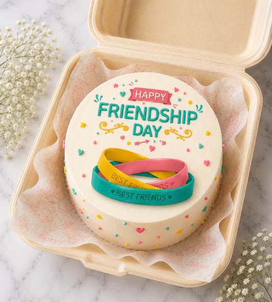 Happy Friendship Day Butterscotch Bento Cake