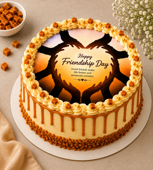 Happy Friendship Day Butterscotch Photo Cake