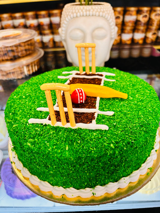 Cricket Pitch Celebration Cake
