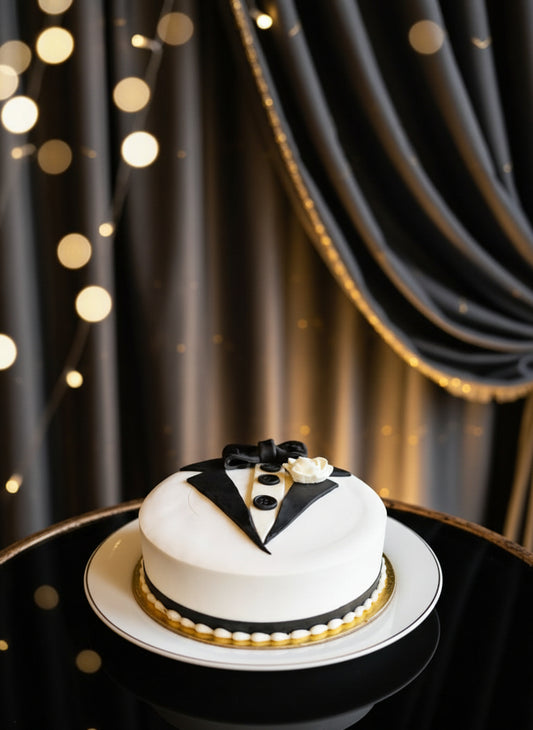 Classic Tuxedo Theme Cake