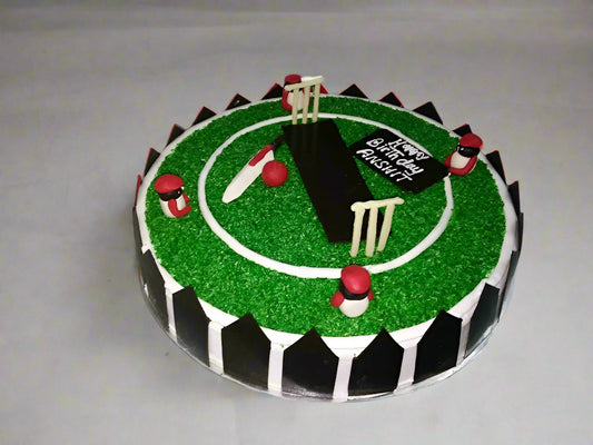 Cricket Round Cake