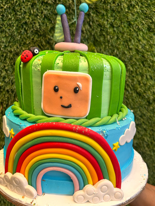 Rainbow Caterpillar Fun Cake