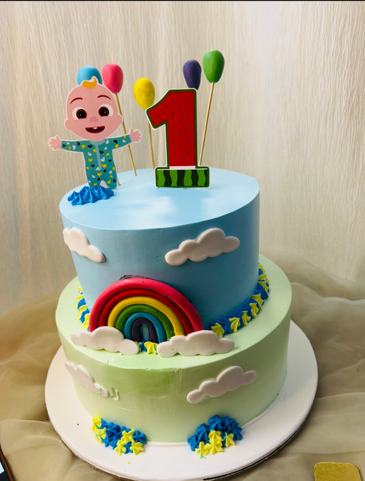 Delicious Rainbow Dreams 1st Birthday Cake | Doon Memories 